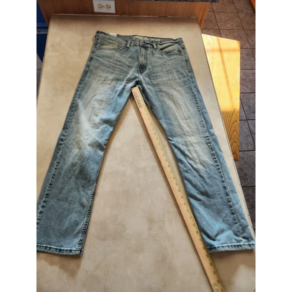 Levis Signature 537 Jeans Mens 36x30 Blue Denim Slim Fit Wash